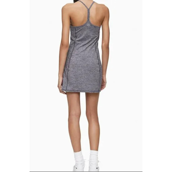 Calvin Klein Performance Gray Strappy Workout Tank Tennis Pickleball Dress NWT - Picture 2 of 4